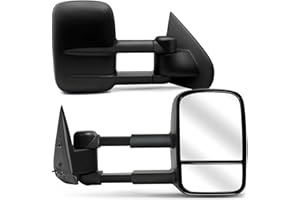 TNMT Towing Mirrors A Pair Compatible for 1988-1998 Chevy/GMC C1500 K1500,1988-2000 Chevy/GMC C2500 C3500 K2500 K3500,Telescopic & Folding, Flat Mirror & Convex Mirror Manual Adjustment