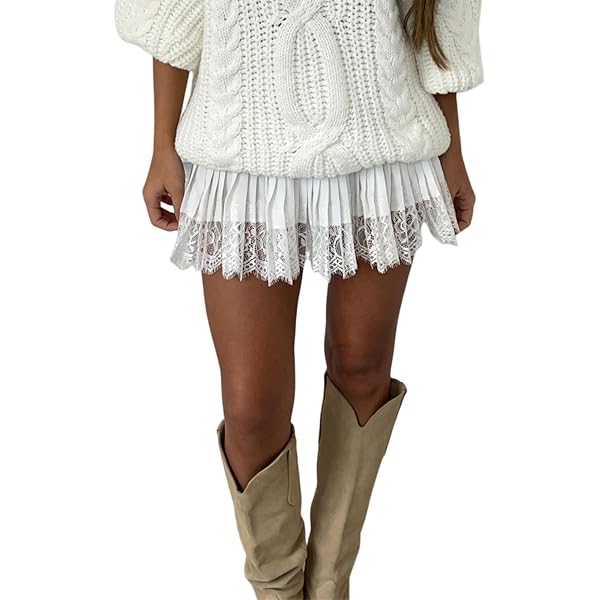 Women's Floral Lace Slip Mini Skirt - Y2K Low Waist, Ruffle Layered Pleated Tiered Short Skirt, Fairy Underskirt For Summer