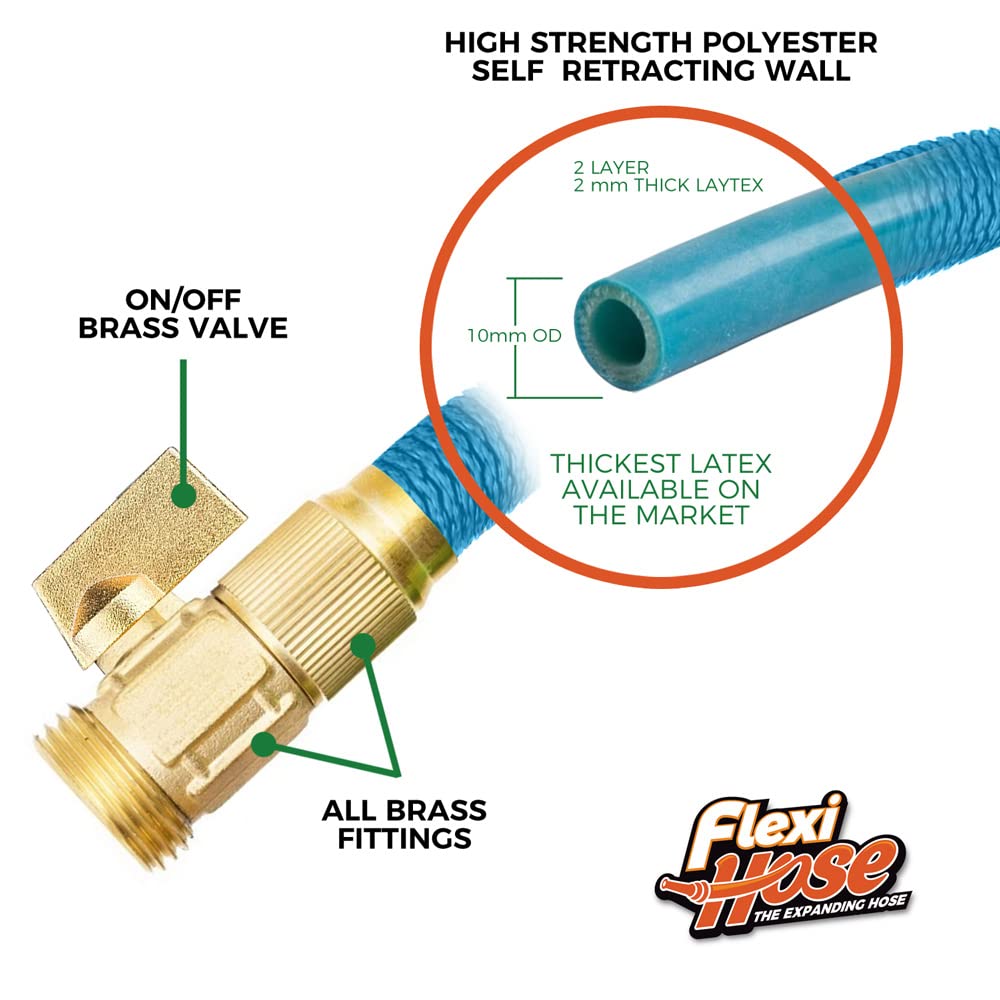 Flexi Hose with 8 Function Nozzle, Lightweight Expandable Garden Hose
