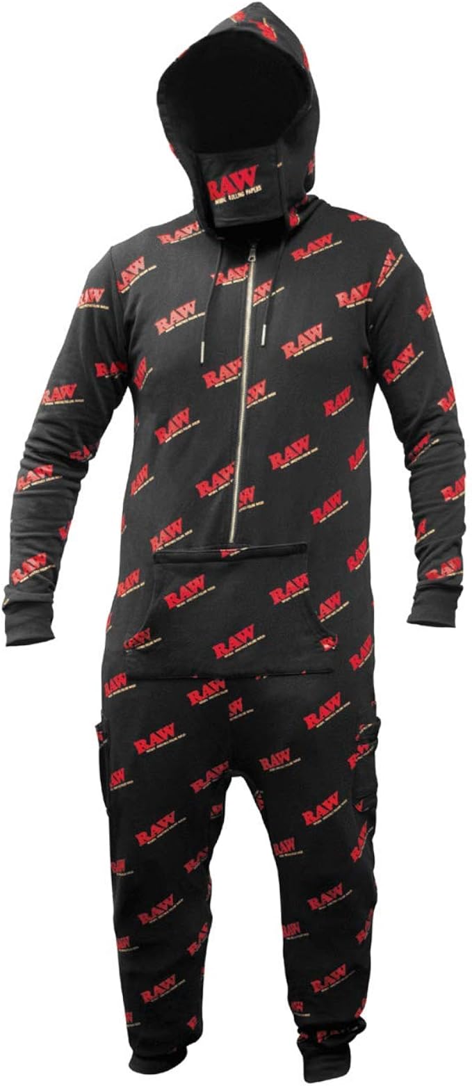 Amazon Com Raw Black Onesie Size Large Lounge Sleep Relax Or Hang Out In The Onesie The All In One Fashion Statement From With A Hoodie Clothing
