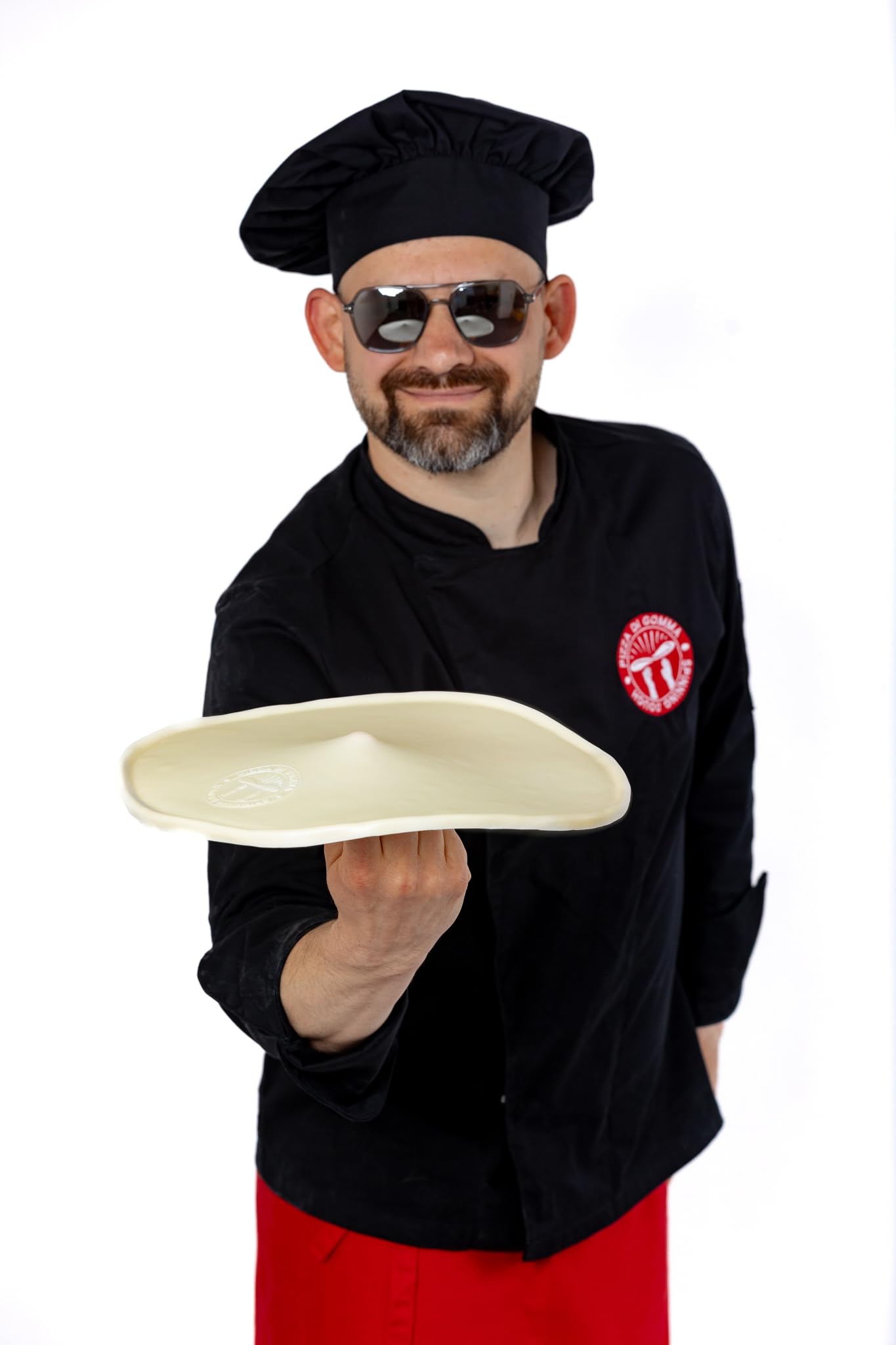 Training pizza disc for pizza acrobatics. Pizza di gomma - Spinning dough - Throw dough with silicone disc - size 13 inch. Rubber pizza.