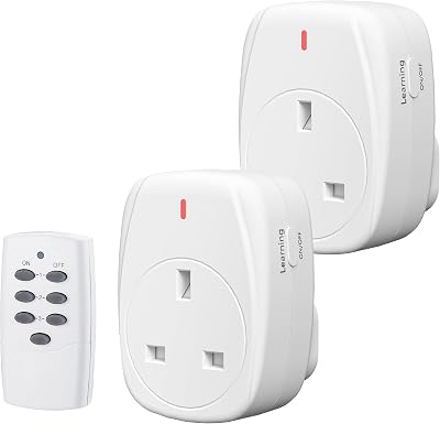 HBN Remote Control Plug Sockets UK 13A 3120W 100ft Range Wireless Light Switch