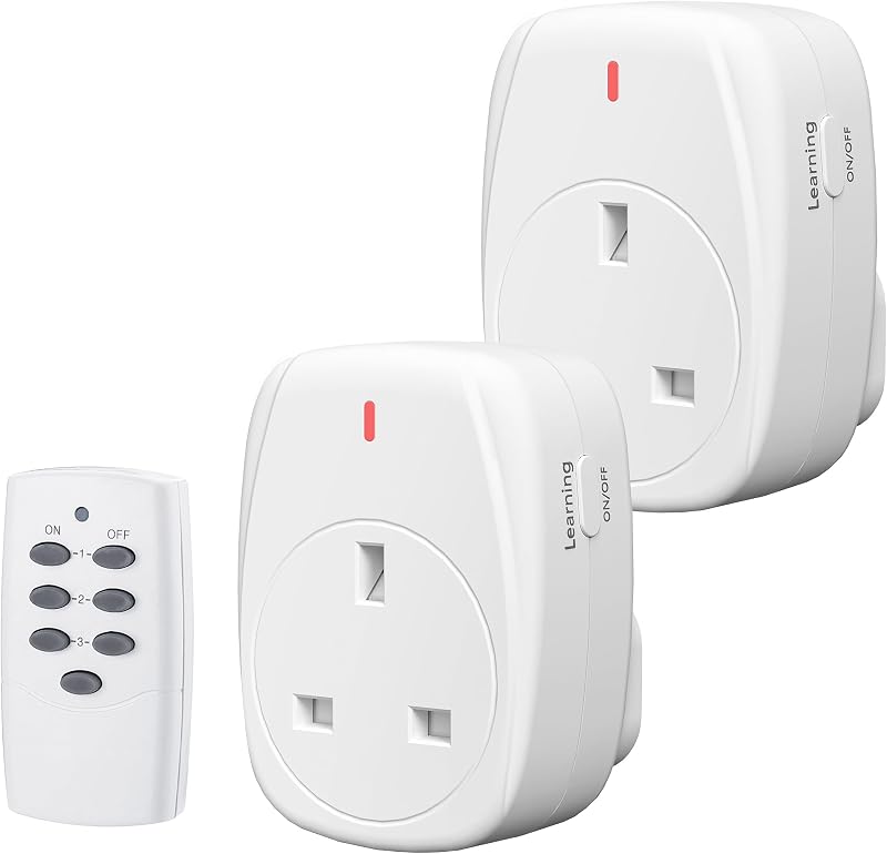 HBN Remote Control Plug Sockets UK 13A 3120W 100ft Range Wireless Light Switch