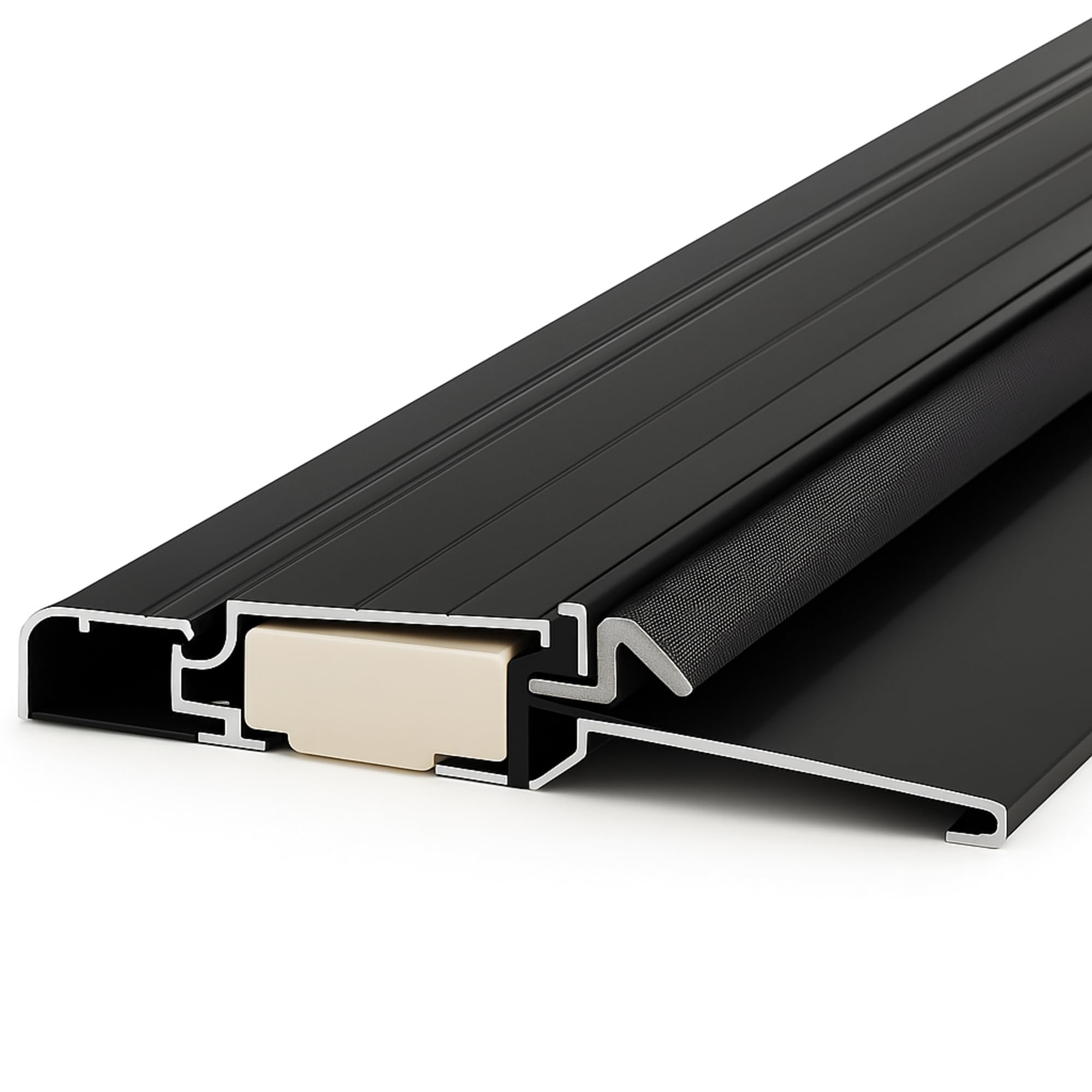 Photo 1 of Blulu Aluminum Exterior Door Threshold 5 5/8" Outdoor Swing Threshold Heavy Duty Adjustable Aluminum Door Sill Pan for Weatherproof & Easy Install for Residential/Commercial Use(72",Black,1 Pc)