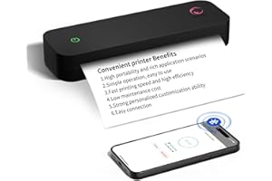 yanxio Portable Printers Wireless for Travel, Portable Printer, Inkless Printer, Support A4&A5 & 8.5 x 11inch Thermal Paper for Office, Travel, Home, School, Support iOS, Android, Windows