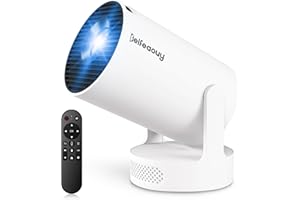 FEIFEAOUY Mini Projector - Manual Focus, Smart Portable Projector for Bedroom & Home Cinema with 4K Support, 170 ANSI Lumens, Auto Keystone, Netflix Certified, Android 11, Voice Control, Air Mouse Remote