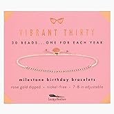 Lucky Feather 30th Birthday Gifts for Women | 30th Birthday Bracelet 14K Gold, Silver, Rose Gold Dipped Beads on Adjustable Cord | gifts for women birthday unique | Vibrant thirty