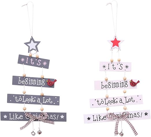 Albero Di Natale Legno Da Appendere.Dapei Decorazione Natalizia Colorata In Legno Da Appendere Alla Porta Per Feste Albero Di Natale Decorazione Amazon It Orologi