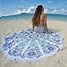 ONEPACK Extra Thick Mandala Blanket Tassel 100% Cotton Round Roundie Design-Picnic Blanket,Beach Blanket/Mat,Carpet,Table Cloth,Wall Tapestry,Diameter 60inch (Blue and White Porcelain)