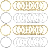 SUNNYCLUE 1 Box 100Pcs Bezel Charms Alloy Linking Rings Circle Frames Hollow Textured Charms Golden Silver Links Charm Connectors Open Back Bezels Round Pendant Frames for Jewelry Making Charms