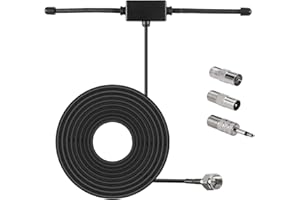 AEDIKO FM Radio Antenna Adhesive Mounting FM Radio FM Dipole Antenna for Stereo Receiver Indoor Music System FM Radio Home Stereo Receiver AV Audio