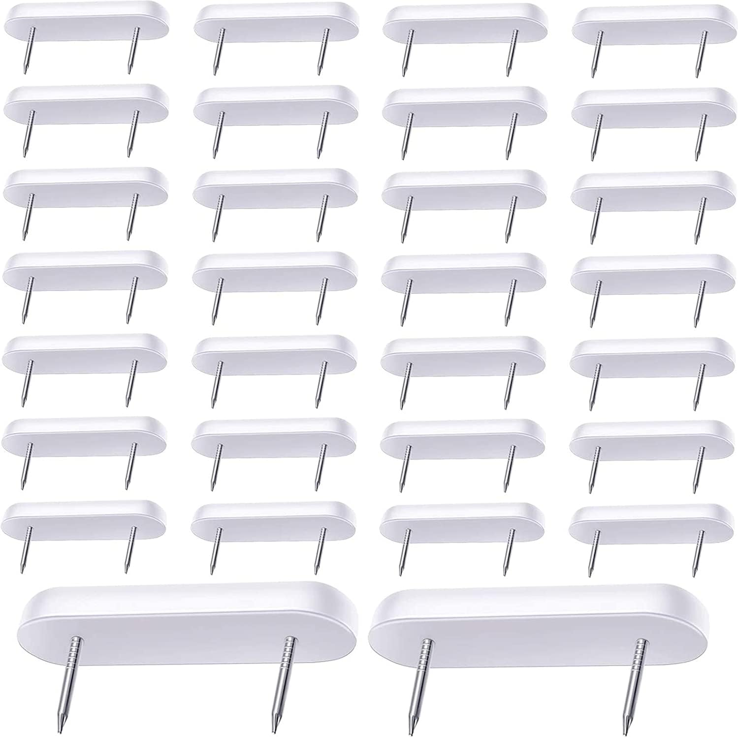 DISPEZE 30 Pcs Bed Skirt Holding Pins, Double Pins, Furniture Chair Leg Pins, Glide Nails Holding Pins for Stopping Slipcovers and Bedskirts from Slipping, Mute Skid Proof -