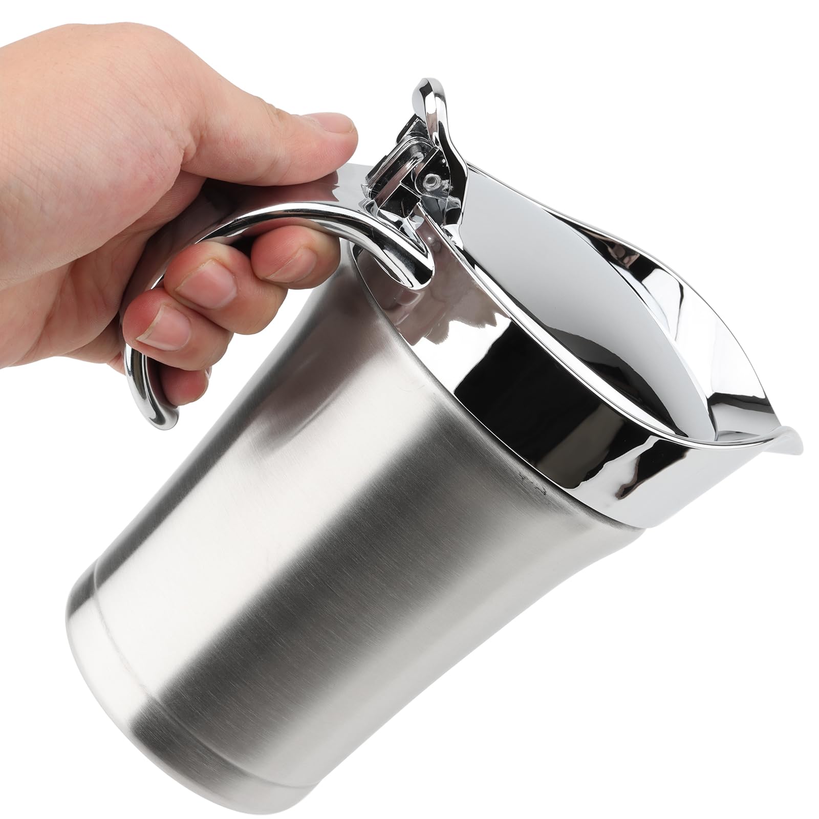 DAKFOOK 750ml Gravy Pot, Stainless Steel Gravy Boat Jug with Lid, Double Wall Insulated Sauce Serving Jug for Gravy, Milk, Cream, Sauce, Custard