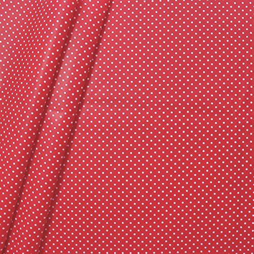 Baumwollstoff beschichtet Punkte Stoff Meterware Rot