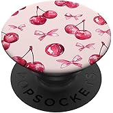 Coquette Cherry and Pink Bow PopSockets Adhesive PopGrip