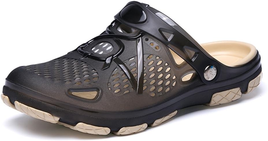 HafiotMens Clogs Lightweight Non Slip Garden Kitchen Hospitcal Beach Yard Pool Shower Summer Sandals Black Yellow Blue UK6-15