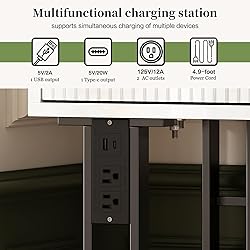 Large Vanity Desk with 3 Color Touch Screen Dimming