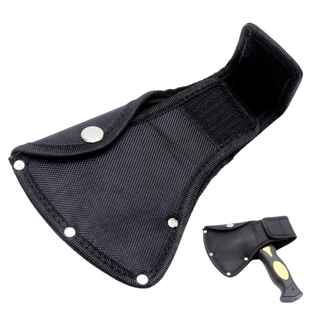 GORGECRAFT Axe Head Sheath Hatchet Head Cover Cloth Black Axe Cover for 1-1/3lb Axe Hatchet Edge Protector Double Snap Axe Protection Cover Sheath for Axe Outdoors Operation Work Hiking Protecting