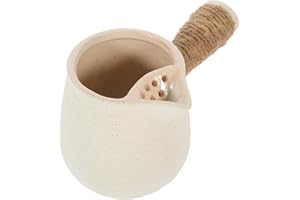 SHINEOFI Traditional Clay Teakettle Stovetop Water Boiling Pot for Indoor Outdoor Use Natural Pottery