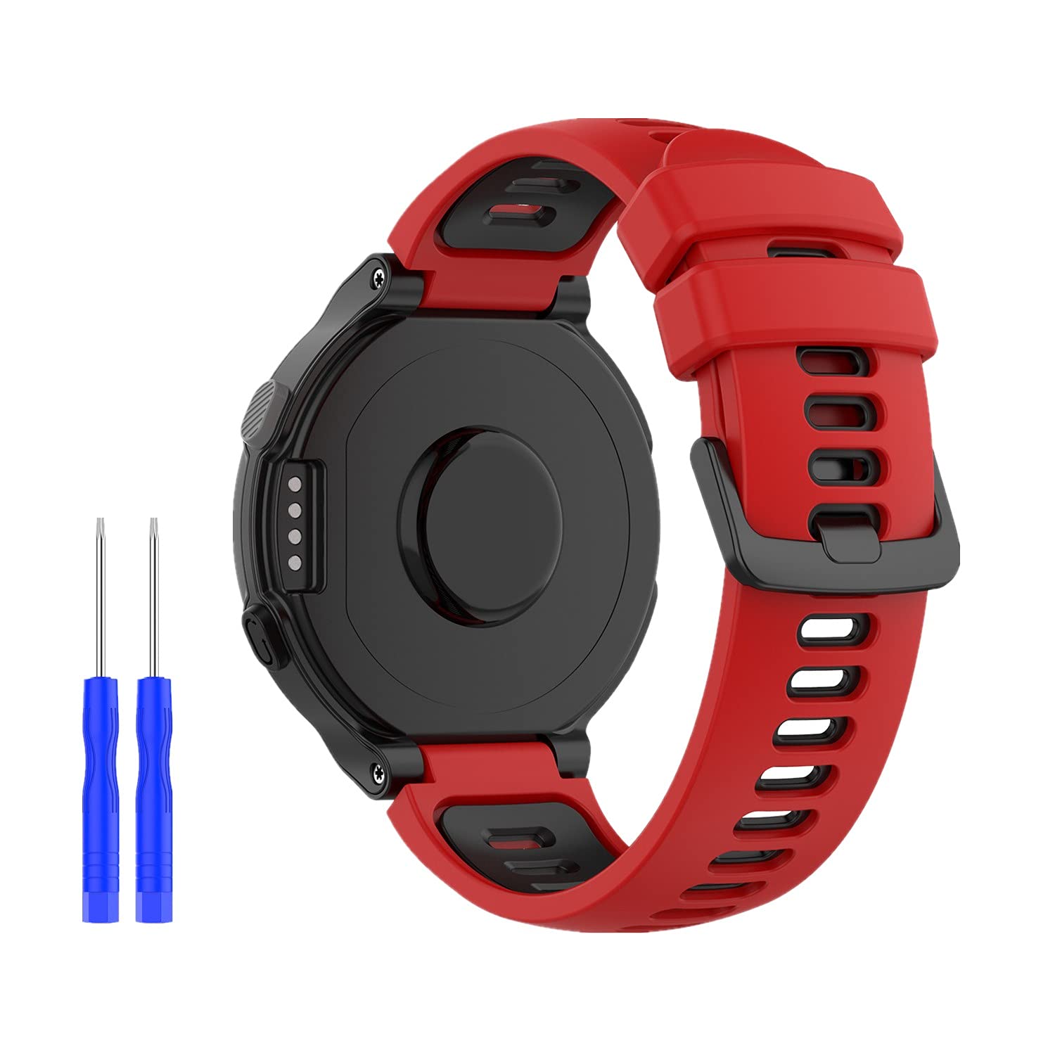 Huwokxix Watch Strap compatible with Garmin Forerunner 220/230/235/620/630/735XT,Adjustable Silicone Sports Strap Replacement Band for Garmin Approach S20/S5/S6