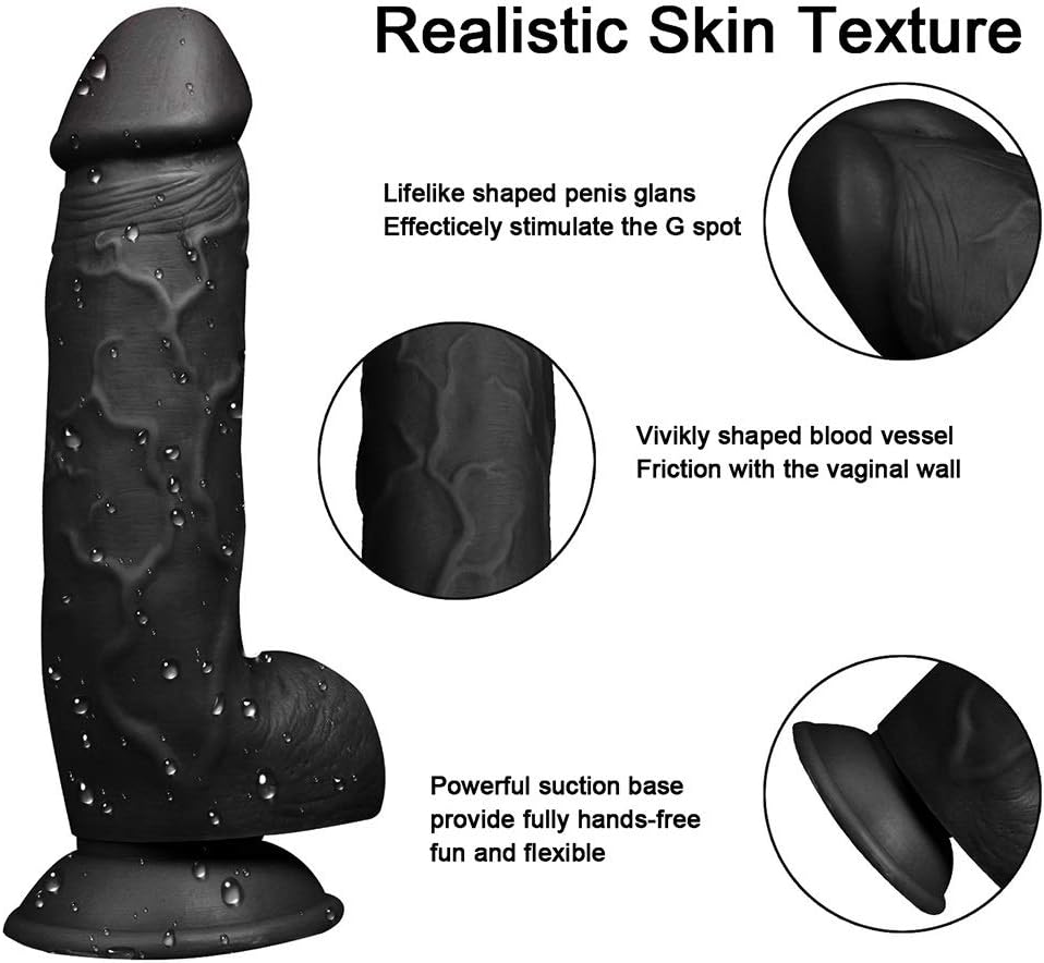 HECIHSG 10 Inch Long Black Large Size, Lifelike and Soft, Hand-held Personal Toys, Beautiful Ladies, Self Use, Personalized Gifts HECIHSG