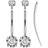 Eakxnig Belly Button Rings Surgical Stee, Extra-Long & Short Simple Internally Threaded Belly Rings, 14G Belly Piercing Jewelry,Navel Piercing Jewelry for Women Men 6mm 8mm 10mm 12mm 14mm 16mm