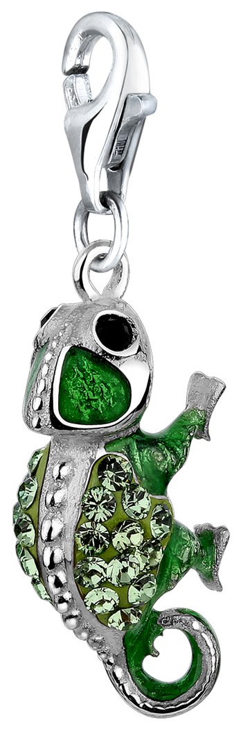Nenalina Chameleon 714142-001 Carabiner Charm Pendant for Charm Bracelet 925 Sterling Silver