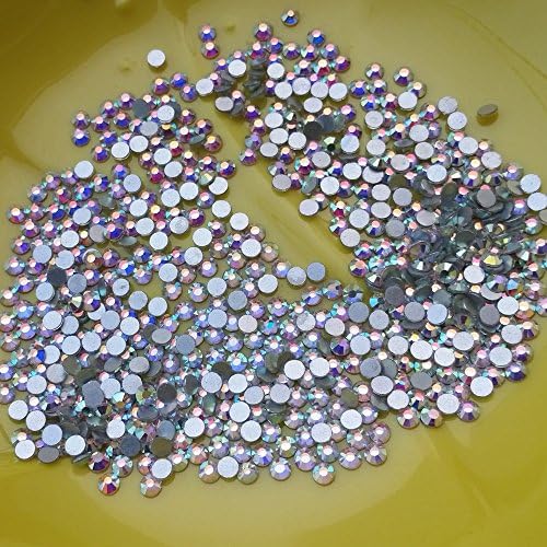 1440pcs SS10 Round Rhinestones Crystal AB 2.8mm Loose Beads For DIY Project Nail Art Crafts Scrapbook Shoes Bags Colorful Glass Gems Stones 3D Nails Decoration Non Self Adhesive (AB, SS10 1440pcs)