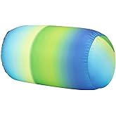 Focustree Squish Microbead Pillow Neck Lumbar Body Sopport Microbead Bolster 7 and 12Inches Travel Pillows for Chair Sleeping Car Seat Emotional Colorful Dormroom Accessory(Blue Green)