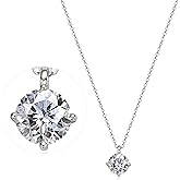 Surcha 2ct Moissanite Pendant Necklace, D Color VVS1 Moissanites 925 Sterling Silver 4 Prong Solitaire Pendant, Adjustable Chain for Women Birthday Jewelry Gifts