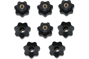 Meuey Lyot M6 X 32 mm Knob Nut Female Thread Star Knob Clamping Nut Plastic Knobs T Track Knobs Black 8 PCS