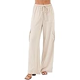 Beautiful Nomad Women's Linen Pants Casual High Waisted Wide Leg Pant Baggy Trousers with Pockets