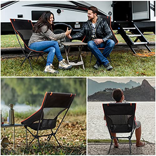 Skyteelor Lightweight Folding high-Back Camping Chair, Portable Compact Outdoor Chair, Heavy Support 300 pounds, only 4 pounds, Suitable for Outdoor, Picnic, Holiday, Hiking, Backpacking