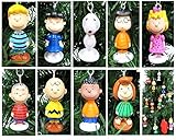 Charlie Brown and Friends Mini Christmas Ornament Set - Unique Shatterproof Plastic Design From 1.5