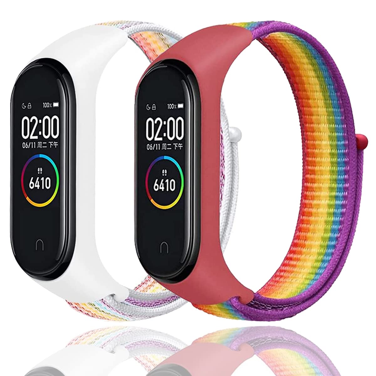 Keecuty Nylon Strap for Xiaomi Mi Band 6/5/4/3 Bracelet Adjustable Nylon Replacement Strap Compatible XiaomiMi Band 6/5/4/3 for Women Men