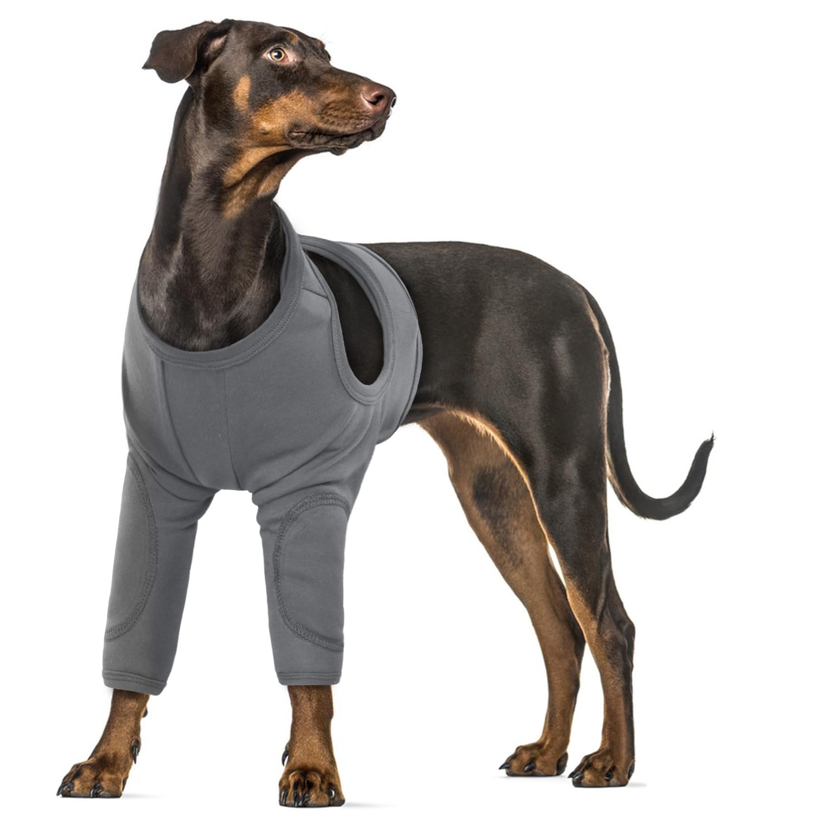 Dog Elbow Protective Sleeve, Comfortable Dog Leg Op Suit Elbow Callus Protector Anti Lick Leggings(Grey, 3XL)