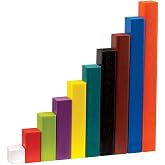 hand2mind Wood Cuisenaire Rods Individual Set, Fraction Bars, Montessori Number Rods, Counting Blocks, Math Manipulatives, Math Teacher Supplies, Kindergarten Homeschool Supplies (Set of 74)