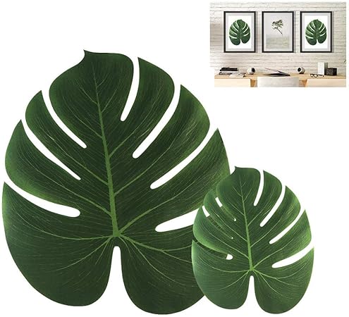 Yakamoz 24pcs Feuilles Artificielles De Palmier Souple Feuille Simulation Tropical Plantes Feuilles Vertes Artificielles Avec Deux Tailles De Feuilles Combinees Pour Luau Hawaiian Jungle Beach Amazon Fr Cuisine Maison