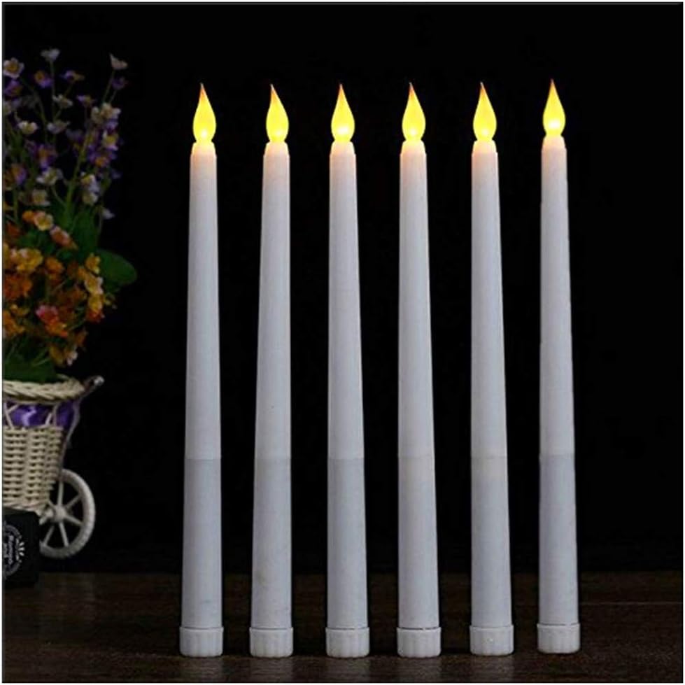 LACGO 11 inch LED Flameless Taper Candle for Dinner, Flickering