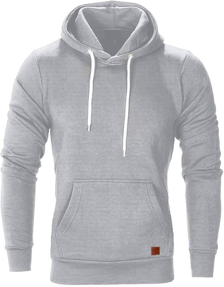 DIOMOR Mens Classic Basic Hooded Sweatshirt with Kanga Pocket Casual Big and Tall Drawstring Hoodie Pullover Outerwear at  Men’s Clothing store