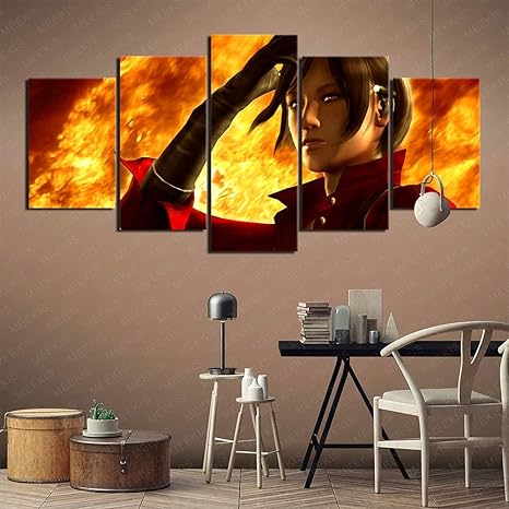 Amazon Co Jp 新しいキャンバスウォールアート5ピースの家の装飾画 バイオハザード6エイダの壁紙 ポスターhdプリント アートワークギフト150x80cmフレームレス ホーム キッチン