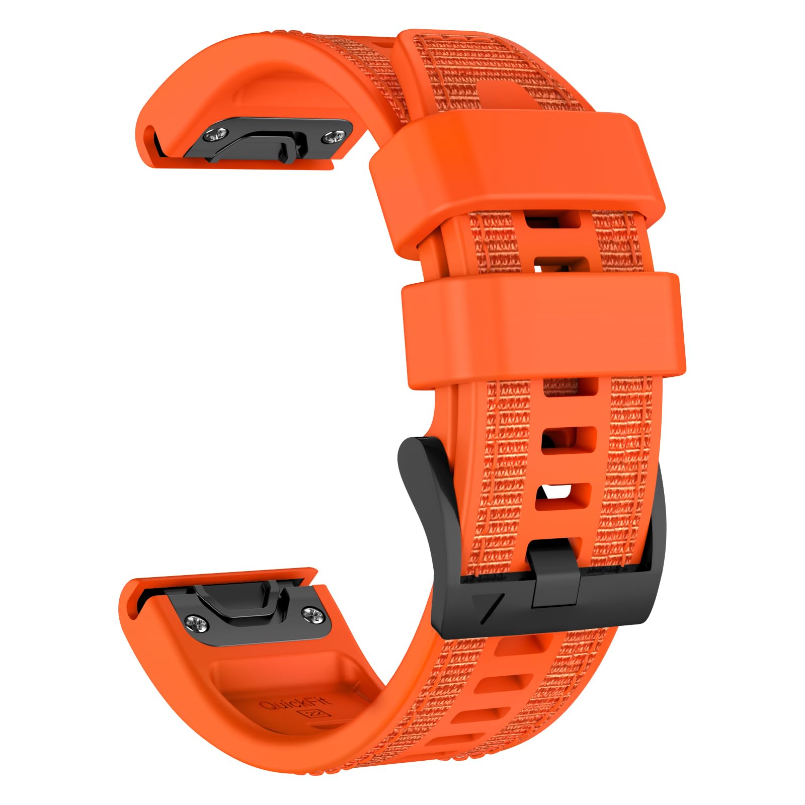 OVERSTEP Compatible for Garmin Fenix 5/6/7 Strap, 22mm Wide Orange Silicone Replacement Strap