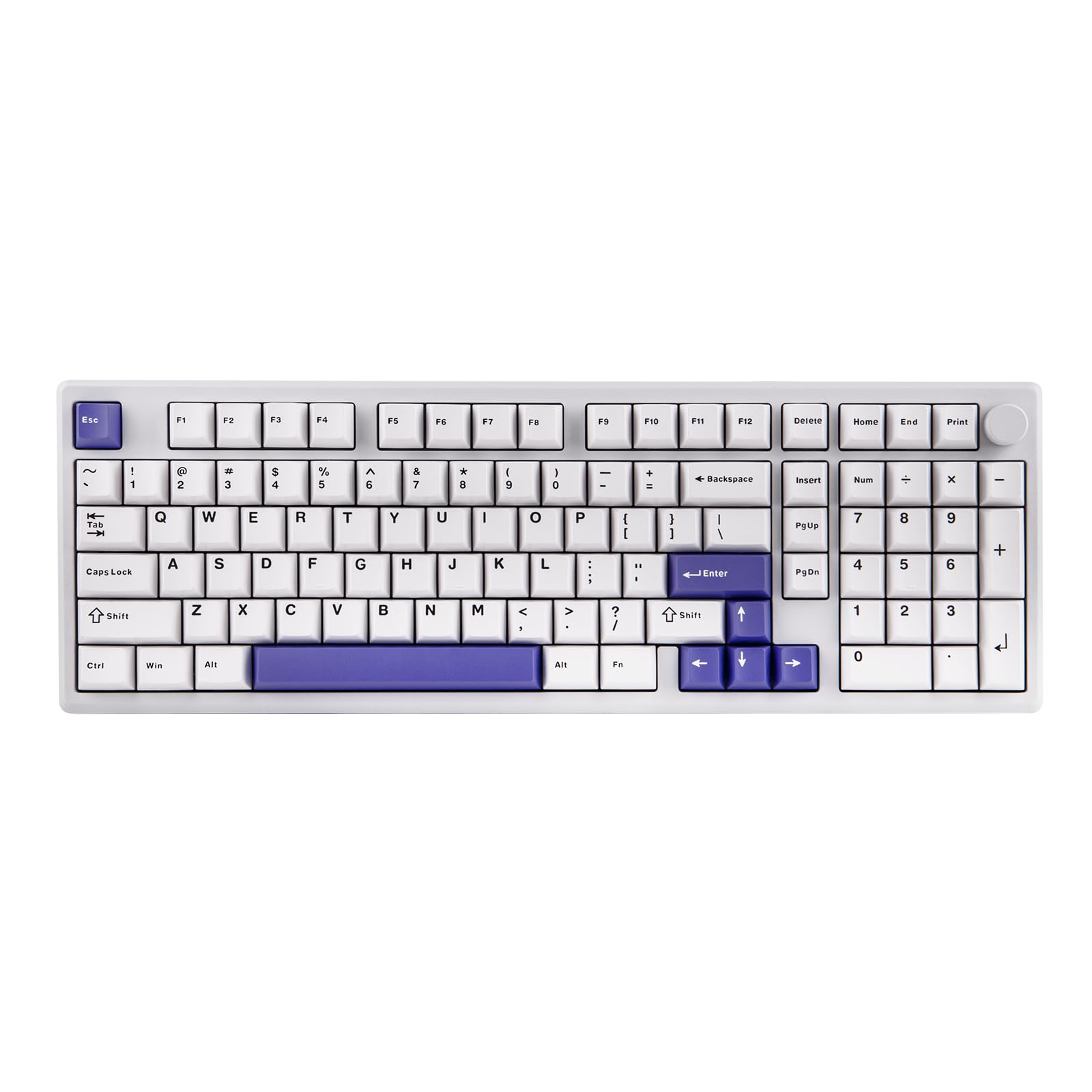 Photo 1 of EPOMAKER Galaxy100 QMK/VIA Wireless Gaming Keyboard, Aluminum Shell, BT/2.4Ghz/USB-C, Pre-Lubed Hot-Swappable Linear Switches, NKRO, RGB Backlit (White Purple, Marble White Switch)
