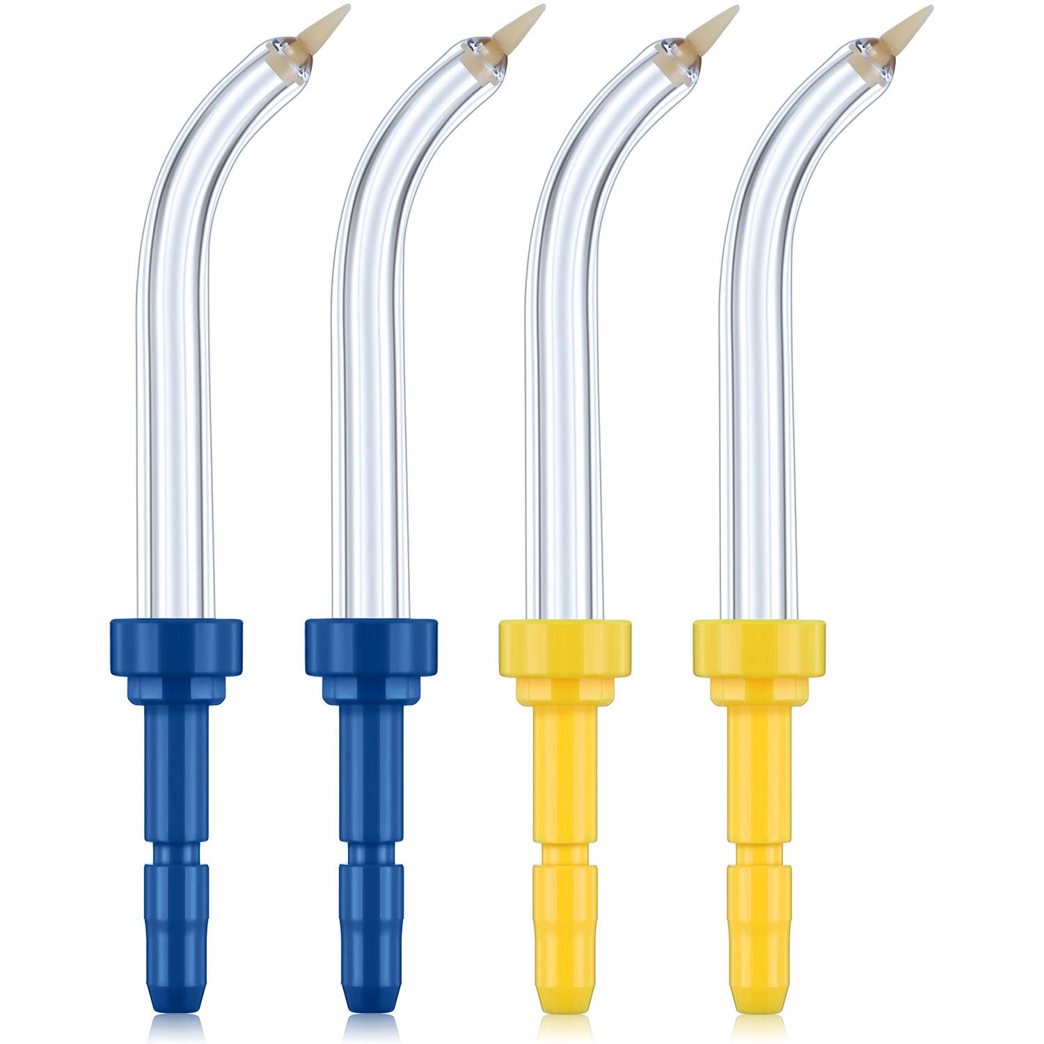 Photo 1 of Yaomiao 4 Pcs Replacement Heads Tips Compatible with Waterpik Water Flossers and Other Brand Oral Irrigators 2 Colors Periodontal Tips for Dental Water Flossers