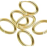 uGems 36 14K Gold Filled Oval Jump Rings 22 Gauge 4.6mm Diameter Jewelry Making Components Open Design Professional Grade Finding Pack of 36 Rings Fine Jewelry Parts SKU: gf100-22ga-4.6mmov