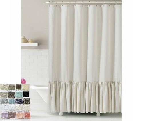 Amazon Com Linen Shower Curtain With Mermaid Long Ruffles Make