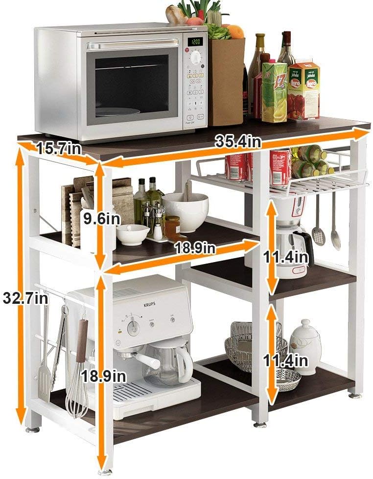 soges 3-Tier Kitchen Baker's Rack Utility Microwave Oven Stand Storage Cart Workstation Shelf, W5s-B: Kitchen & Dining