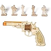 ROKR 3D Wooden Puzzle DIY Building Toys Mechanical Model - Multi-Player Game with Wood Targets &Rubber Bands, Gifts for Adults