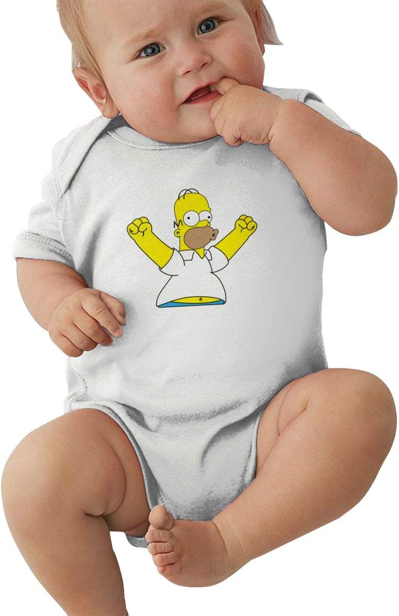 Keellyie Homer_Simpson WOOHOO Baby Girls' Boys' Short Sleeve Bodysuit Jumpsuit
