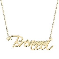UMAGICBOX Personalized Breanna Name Necklace 18K
